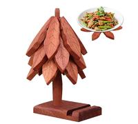 Christmas Tree Trivet, Wooden Non Slip Insulated Coaster with 1 Stand, Heat Insulation Pad with Phone Holder Design, for Home Restaurant Kitchen Eating Table Hot Dishes Teapot Bowl