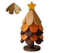 Christmas Tree Trivets, 5 Pieces Foldable Wooden Cup Mat, Heat Resistant Table Coasters with Stand, Kitchen Accessory Feature, Tableware Tool, for Hot Dishes Pots Pans Bowls Teapots Plate Kitchen