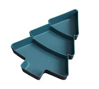 Christmas Tree Trunk Fruit Plate Christmas Tree Shape Platter Fruit Plate Christmas Tree Shaped Platters Christmas Tree Shaped Dish Plate Plastic Divided Serving Tray (Green, 25.4 * 18.3 * 3cm)