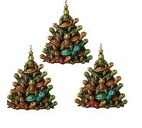 Christmas Tree Turtle Decorative Pendant 2D Acrylic Bright Color Hanging Ornament Decoration Holiday Wall Garden For Window Pendants,2D ornament car dog 2d Pendant,christmas Holiday animals Fo