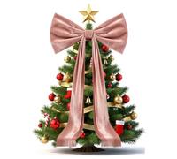 Christmas Tree Velvet Bows 6ft Giant Aesthetic | Christmas tree bows decorative tree topper for indoor outdoor home living room bedroom front door country house