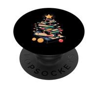 Christmas Tree VHS Stack Color CD Retro Media Analog PopSockets Adhesive PopGrip