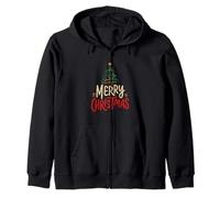 Christmas Tree Vintage Retro Christmas Merry Christmas Zip Hoodie