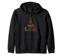 Christmas Tree Vintage Retro Christmas Merry Christmas Zip Hoodie