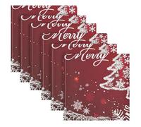 Christmas Tree Winter wedding party striped napkins set of 6 servilletas para boda