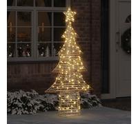 Christmas Tree with 240 LEDs, Warm White, 181 cm Large PET Christmas Tree Decoration, 3D Ornament with Five-Pointed Star, USB Powered, Weatherproof for Living Room, Advent, Festive Decoration