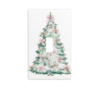Christmas Tree with Bows Light Switch Cover Decorative Single Toggle 1 Gang Wall Plate for Kitchen Farmhouse Bedroom Bathroom Art Decor