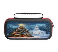 Christmas Tree with Church Portable Carrying Case for Switch Protective Travel EVA Hard Shells Game Card Storage Pouch Bag