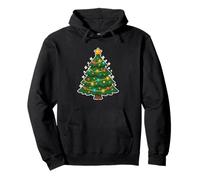 Christmas Tree with Lights and Star Pullover Hoodie