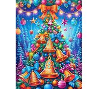 Christmas Tree with Ornaments And Bells 1000 Piece Jigsaw Puzzle for Adults Wildlife Pet Kitchen Wall Decor Art Project Precision Cut Great Gift for Art Lovers 1000 PCS