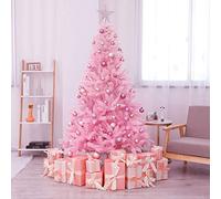 christmas tree with ornaments,japanese cherry blossom christmas trees set for outdoor indoor decor,easy assembly-pink 180cm the new