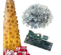Christmas Tree with Snow Trim - Snowflake Christmas Tree, Artificial Hinge Trees for the