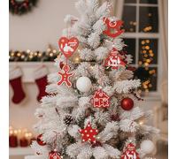 Christmas Tree Wooden Hanging Ornament Set