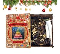 Christmas Tree Wooden Puzzle - Holiday Jigsaw Set, Educational Toy Game, Creative Family Play, Wooden Puzzle Collection | Winter Puzzles for Children Parents Friends House Holiday Birthday Celebration