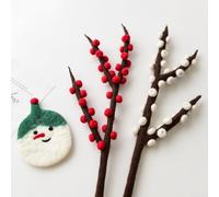 Christmas Tree Wool Felt Ornament with Snowman Motif, Hanging and Coaster Dual Use, Designed for Seasonal Decorative and Functional Needs (White Winter Sweet)