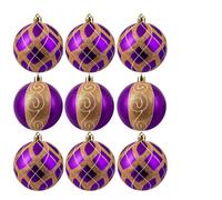 Christmas Tree World 10Cm Hand Painted Shatterproof Bauble Design 10 (9 Pack)