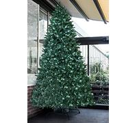Christmas Tree World | 12ft Artificial Pre-lit Slim Ultra Devonshire Fir | Natural and Realistic, Luxury Quality PVC Tips | Easy to Assemble and Take Down | 140cm Diameter | Warm White/Bright White
