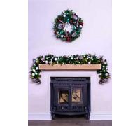Christmas Tree World 180Cm Decorated Mixed Pine Garland With Baubles Berries & Bows
