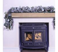 Christmas Tree World 180Cm Frosted Decorated Mixed Pine Garland With White Baubles