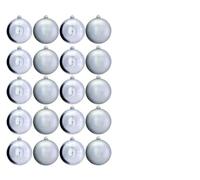 Christmas Tree World | 20 Silver Baubles | Shiny/Matte | 15cm | Indoor/Outdoor use