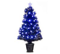 Christmas Tree World | 3ft Artificial Pre-lit Black Blue Star Fibre Optic Tree | Bushy and Luxury Quality PVC Tips | Easy to Assemble and Take Down | 45cm Diameter
