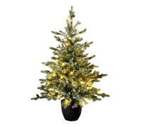 Christmas Tree World | 3ft Artificial Pre-lit Cairngorm Pine | Natural and Realistic Look with Bushy and Luxury Quality PE Tips | Easy to Assemble and Take Down | 73cm Diameter | Potted | Outdoor