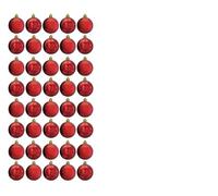 Christmas Tree World | 40 Red Baubles | Shiny/Matte | 10cm | Indoor/Outdoor use