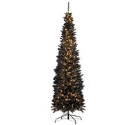 Christmas Tree World | 5ft Artificial Pre-lit Black Italian Pencilimo | Bushy and Luxury Quality PVC Tips | Easy to Assemble and Take Down | 48cm Diameter