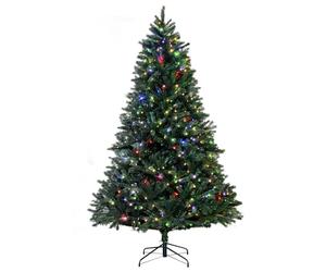 Christmas Tree World | 5ft Artificial Pre-lit Ultra Devonshire Fir | Natural and Realistic Look with Luxury Quality PVC Tips | Easy to Assemble and Take Down | 85cm Diameter | Warm White/Multicolour