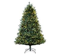 Christmas Tree World | 5ft Artificial Pre-lit Woodland Pine | Natural and Realistic Look with Bushy and Luxury Quality PVC Tips | Easy to Assemble and Take Down | 95cm Diameter