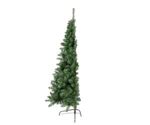 Christmas Tree World | 5ft Artificial Unlit Arbor Vitae Half Tree | Natural and Realistic Look with Bushy and Luxury Quality PVC Tips | Easy to Assemble and Take Down | 100cm Diameter