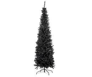 Christmas Tree World | 6ft Artificial Unlit Black Italian Pencilimo | Bushy and Luxury Quality PVC Tips | Easy to Assemble and Take Down | 51cm Diameter