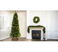 Christmas Tree World 7Ft/210Cm Pre-Lit Ultra Pop Up Tree With Warn White Lights
