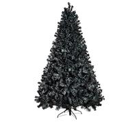 Christmas Tree World | 7ft Artificial Unlit Black Iridescence Pine | Bushy and Luxury Quality PVC Tips | Easy to Assemble and Take Down | 126cm Diameter