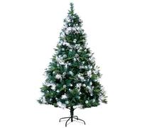 Christmas Tree World | 7ft Artificial Unlit Snowy Scots Pine | Natural and Realistic Look with Bushy and Luxury Quality PVC Tips | Easy to Assemble and Take Down | 122cm Diameter