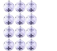 Christmas Tree World 8Cm Hand Painted Shatterproof Bauble Design 19 (12 Pack)