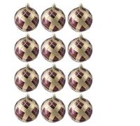 Christmas Tree World 8Cm Hand Painted Shatterproof Bauble Design 27 (12 Pack)