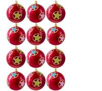Christmas Tree World 8Cm Hand Painted Shatterproof Bauble Design 29 (12 Pack)