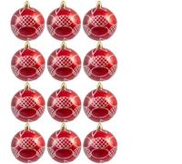 Christmas Tree World 8Cm Hand Painted Shatterproof Bauble Design 30 (12 Pack)