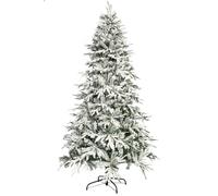 Christmas Tree World | 8ft Artificial Unlit Snowy Alpine | Natural and Realistic Look with Bushy and Luxury Quality PVC Tips | Easy to Assemble and Take Down | 120cm Diameter