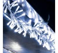 Christmas Tree World Crownvine 15M Cluster Lights Starter Set - 750 Leds Bright White - White Rubber Cable