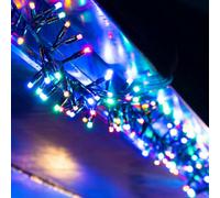 Christmas Tree World Crownvine 15M Cluster Lights Starter Set - 750 Leds Multicolour - Black Rubber Cable