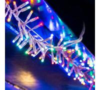 Christmas Tree World Crownvine 15M Cluster Lights Starter Set - 750 Leds Multicolour - White Rubber Cable