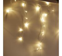 Christmas Tree World Ctw Clear Cable 960 Led Snowing Icicle Light Set - Warm White W/ 64 Gutter Hooks