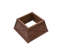 Christmas Tree World | Small Wooden Christmas Tree Skirt | Fits 4ft-6ft trees | Natural Brown