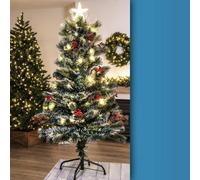 Christmas Tree World The 4Ft/120Cm Frosted Led Pine Fibre Optic Tree