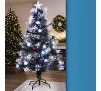 Christmas Tree World The 4Ft/120Cm Snowy Led Frosted Pine Fibre Optic Tree