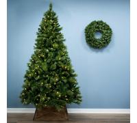 Christmas Tree World The 5Ft/150Cm Pre-Lit Majestic Dew Pine Christmas Tree