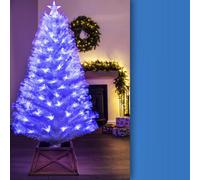 Christmas Tree World The 5Ft/150Cm White Blue Ripple Effect Fibre Optic Tree
