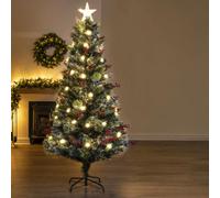 Christmas Tree World The 6Ft/180Cm Frosted Led Pine Fibre Optic Tree